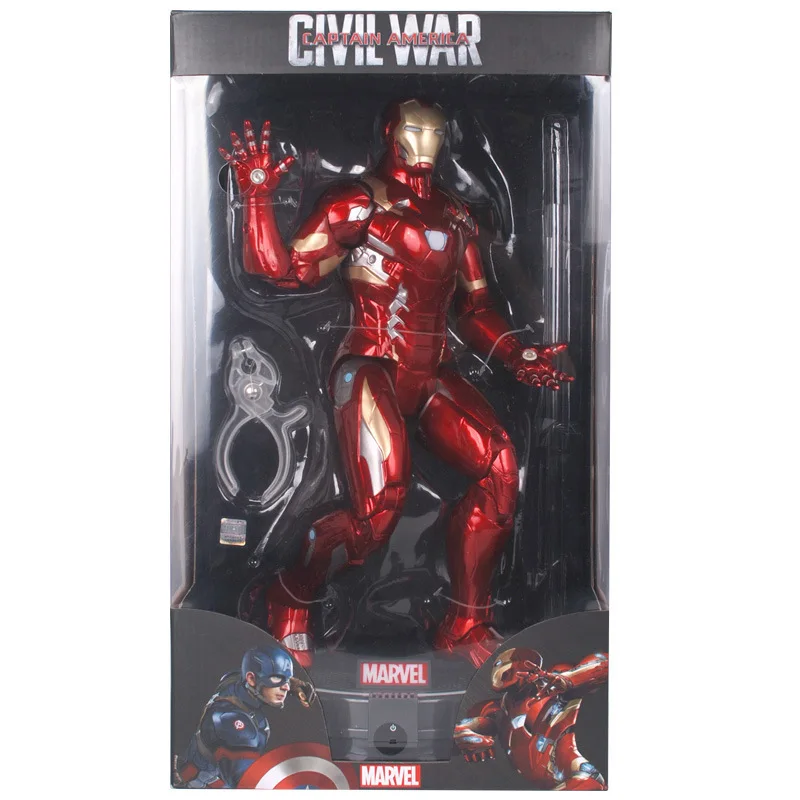 

14 inch iron man with illuminated base bracket IronMan large DOLL Action Collectible Statue Toy Figure