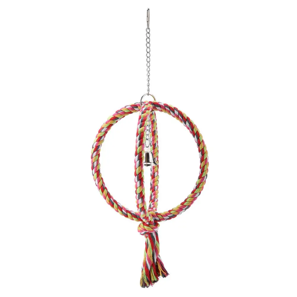 

Bird Parrot Rings Rope Perch Stand Swing Chewing Toy Birdcage Decoration Funny Chain Swing Toy Pet Bird Supplies