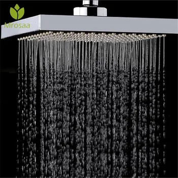 

Mrosaa 6 Inch Square ABS Top Spray Stainless Steel Thickened Pressurized Rotatable Rainfall Shower Head Bathroom Shower Sprayer