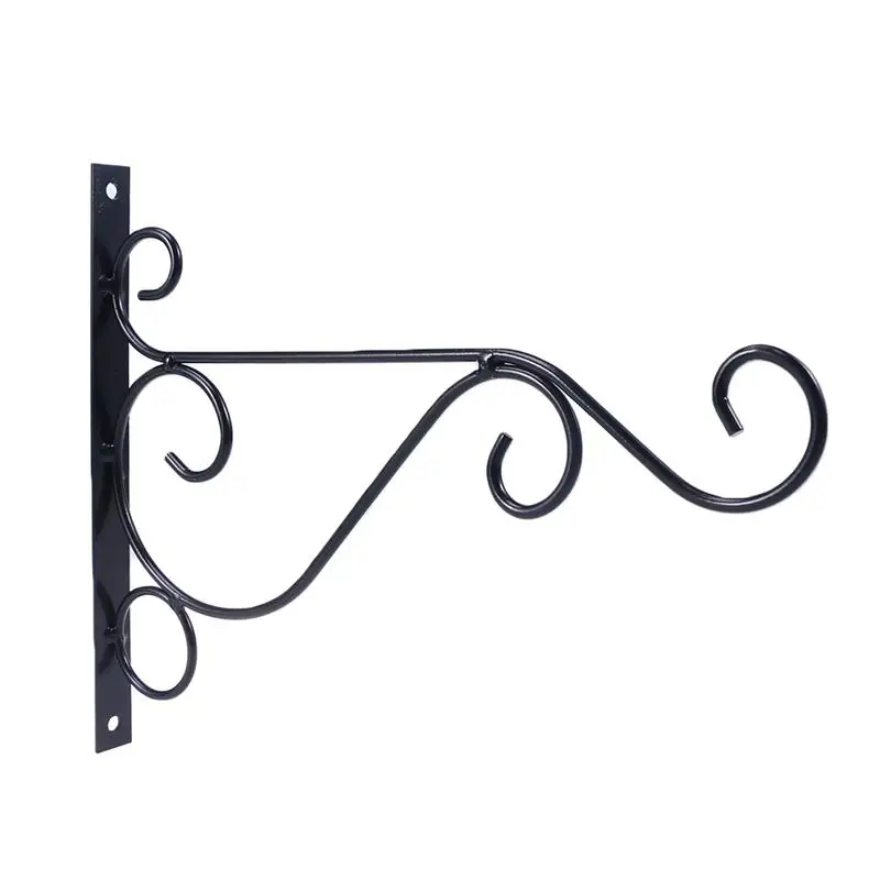 Dollhouse Miniature Black Metal Wall Bracket Plant Hook Hanger Garden Decor