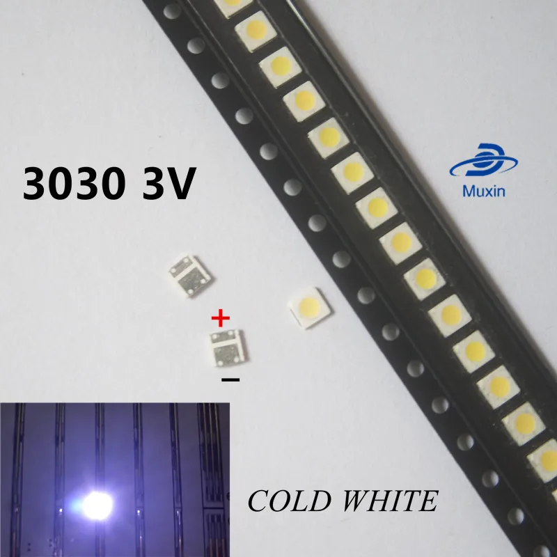 2000PCS LED Backlight 1W 3030 3V Cool white 80-90LM TV Application new Lxtar | Лампы и освещение