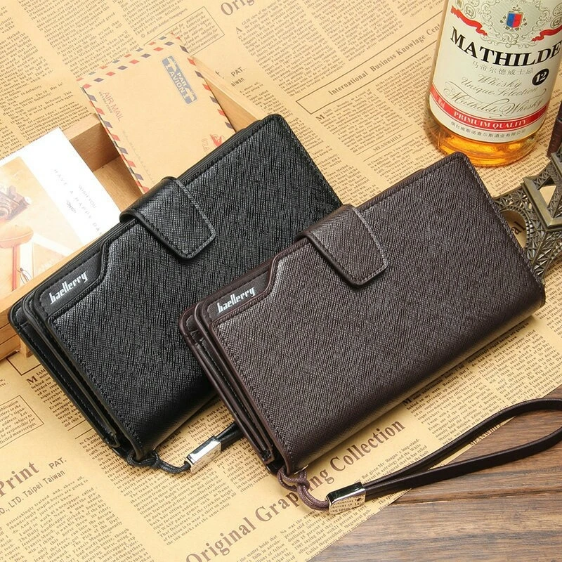 

Europe And United States Hand Bag Men's Wallet Long Zipper Three Fold Hand Bag