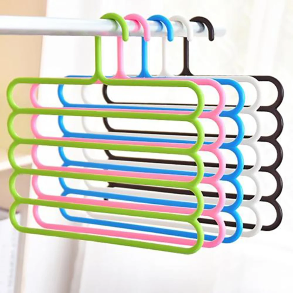 Hot Sell New Multifunction Magic Plastic Trousers Hanger Pants Closet Belt Holder Rack Saving