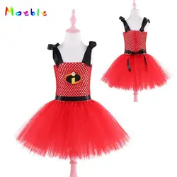 Суперсемейка Вдохновленный Нарядные платья для девочек Детские платья для юбка-пачка для девочек платье Косплэй Хэллоуина vestido infantil