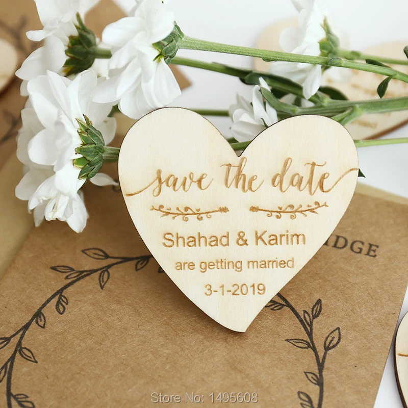  Custom Wedding Save the Date Magnets Personalized Wedding Invitation rustic Magnet Set Wedding favo - 32924937030