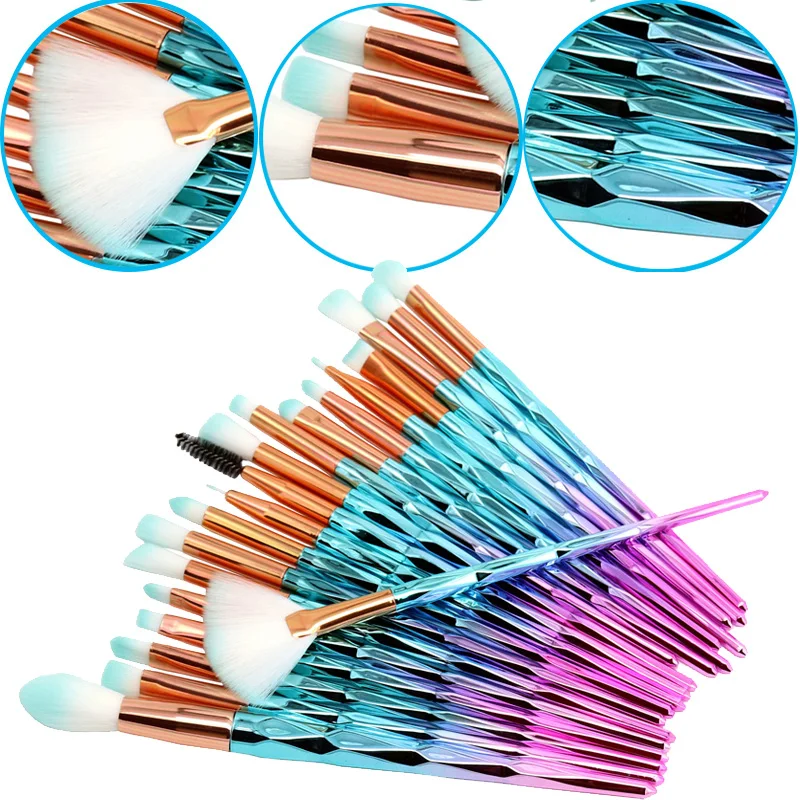 

SinSo 10/20Pcs Diamond Makeup Brushes Set Powder Eye Shadow Foundation Concealer Blush Lip Cosmetics Make Up Brushes Beauty Tool