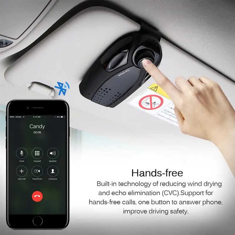 Перезаряжаемый автомобильный спикерфон комплект Bluetooth fm передатчик козырек