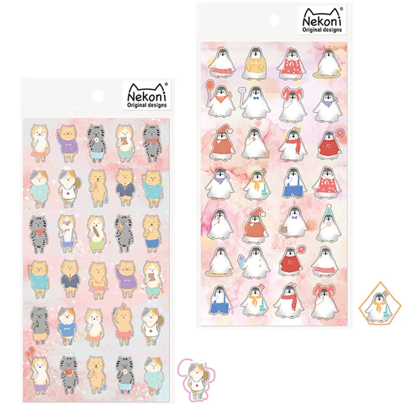 46 шт./кор. милый кот наклейки Kawaii канцелярские пуля журнал для детей DIY дневник в