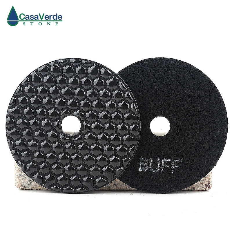 4 inch 100mm Black Buff Polishing Pads Resin Bond For Granite Marble