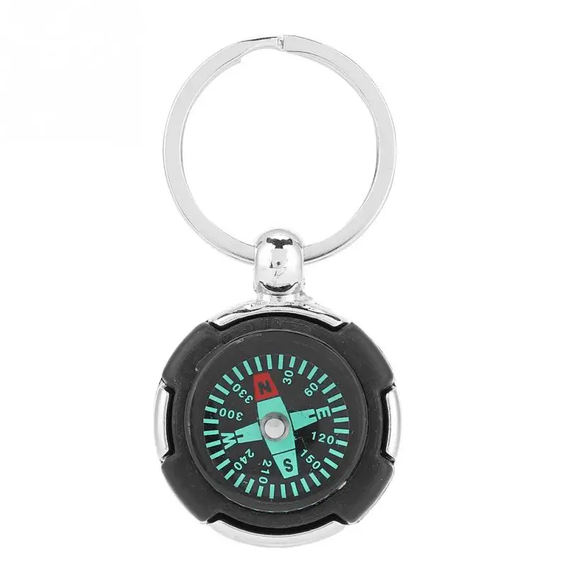 Mini Compass High Sensitivity 2 in 1 Tire Shape Pendant Keychain Hiking Portable Pocket Navigation Keyring | Спорт и развлечения