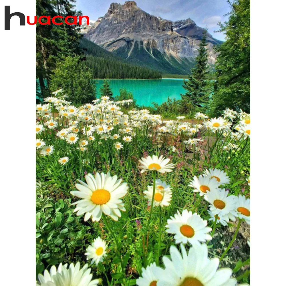 

Huacan Diamond Mosaic Flowers 5d Diamond Painting Full Drill Square Rhinestones Diamond Embroidery Hobby And Handicraft Beadwork