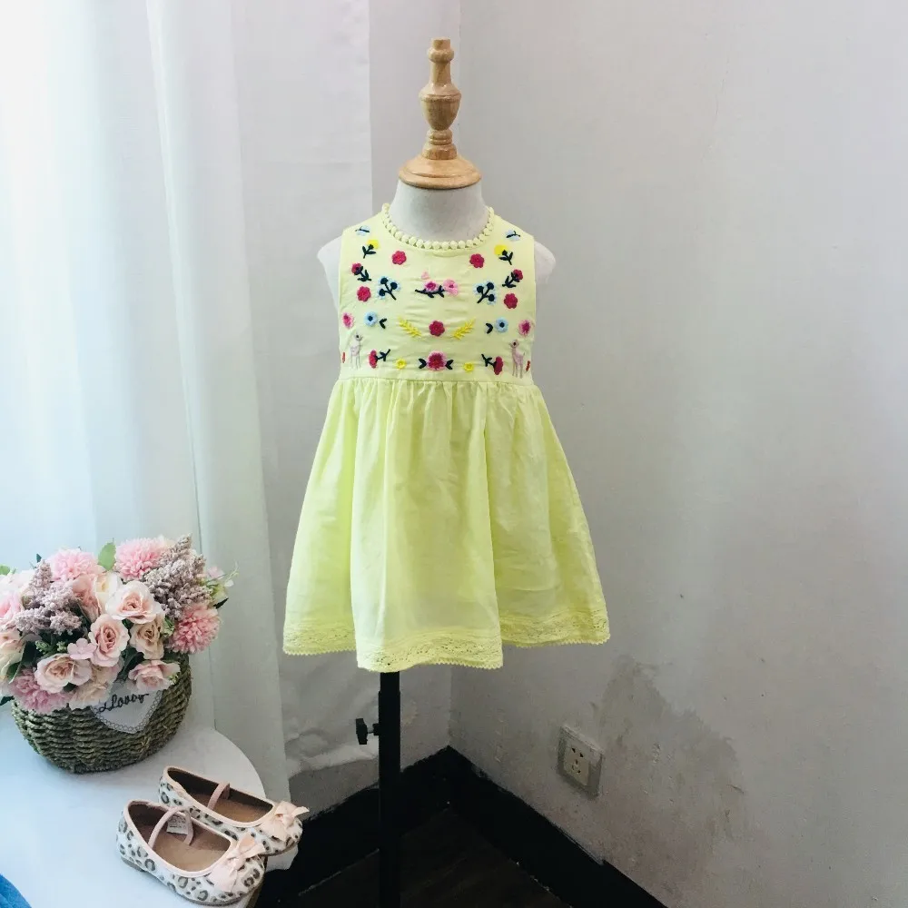 

baby girls summer dresses pink embroidery flower baby frock for kids dresses for girl clothing cotton children wedding YY