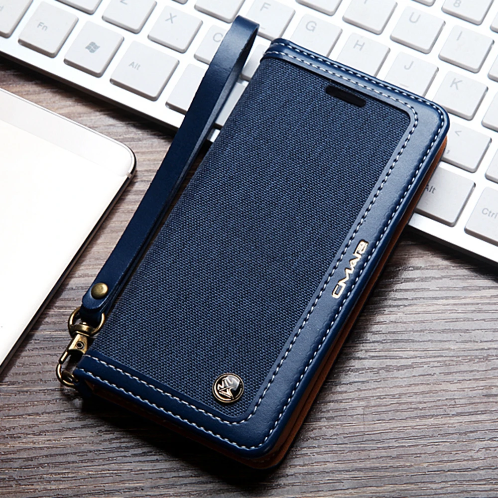 

Retro Denim Leather Case for Samsung Galaxy S9 Plus S8 S7 Edge Note 8 9 Note9 Case Two-tone Magnetic Flip Wallet Phone Cover