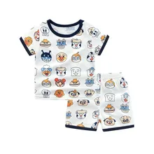 Детский костюм из хлопка с рисунком Супермена, пекарни, круглым вырезом и принтом Футболка+ комплект с шортами для маленьких мальчиков и девочек комплект летней одежды