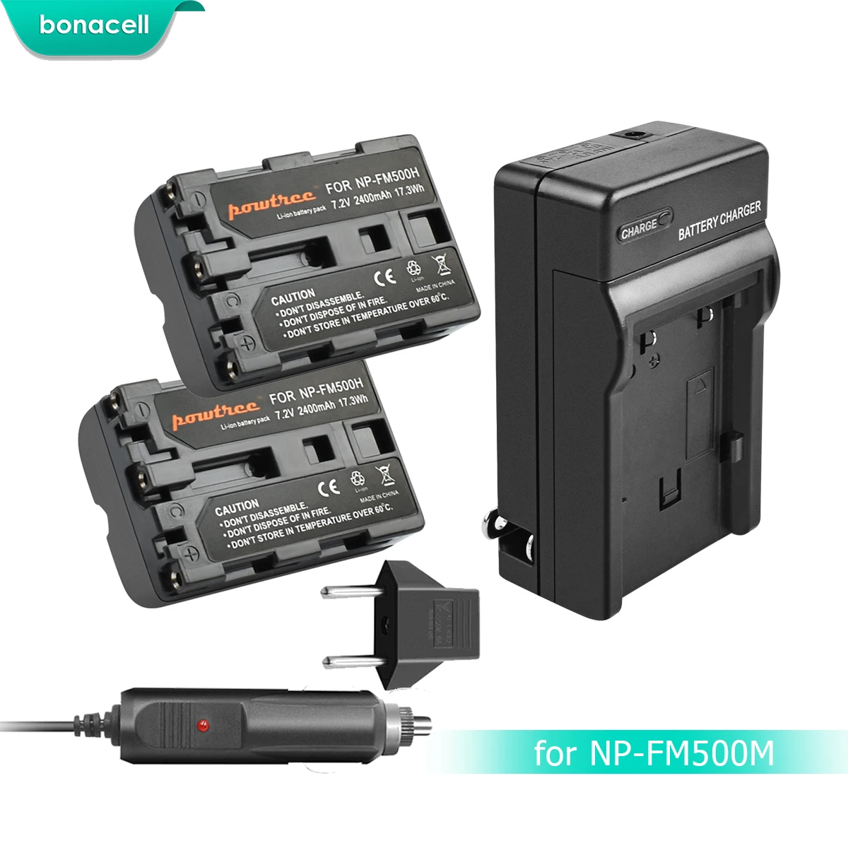 

Bonacell 2400mAh NP-FM500H NP FM500H NPFM500H Camera Battery+Charger For Sony A57 A58 A65 A77 A99 A550 A560 A580 Battery L10