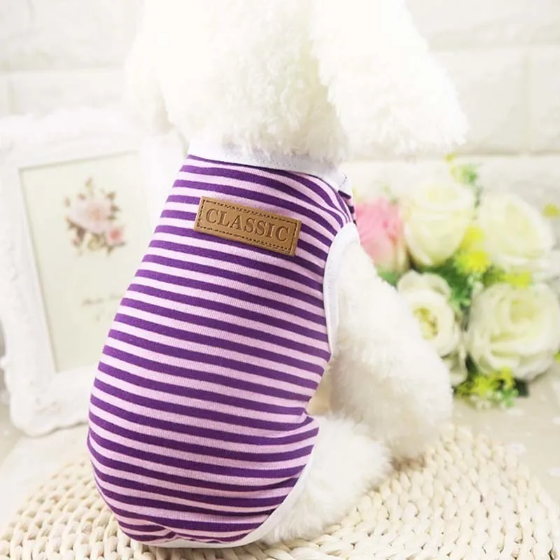 Classic Stripe Dog Shirt Dog Clothes For Small Dogs Wholesale