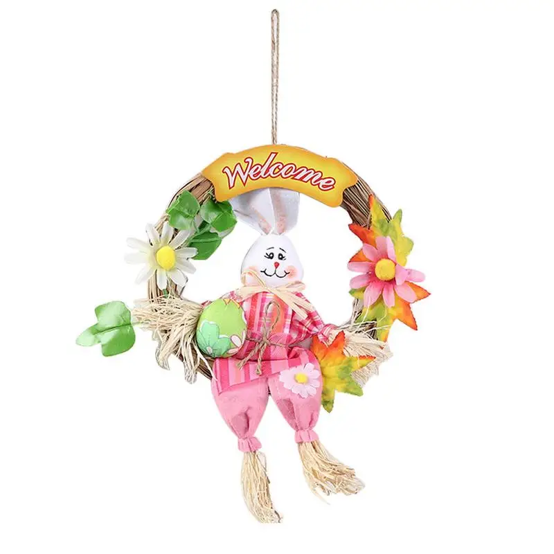 Easter Bunny Wreath Home Store Door Welcome Sign Pendent Ornament
