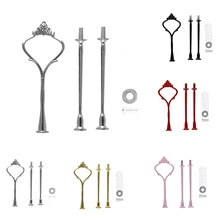 Портативная трехслойная подставка для торта, подставка для конфет, фруктов, стойка с ручкой, крепежная подставка для стержней, 5 цветов