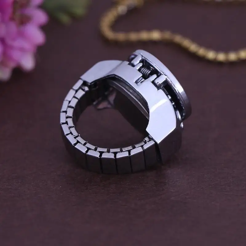 JOCESTYLE Creative Round Stretch Round Elastic Finger Ring Watches Unisex Vintage Fashion Jewelry Pocket Finger Ring Men Women