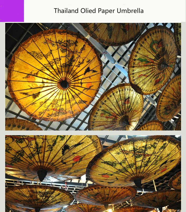 Oein Thailand Oiled Paper Зонт от дождя и солнца женский ручной работы старинный