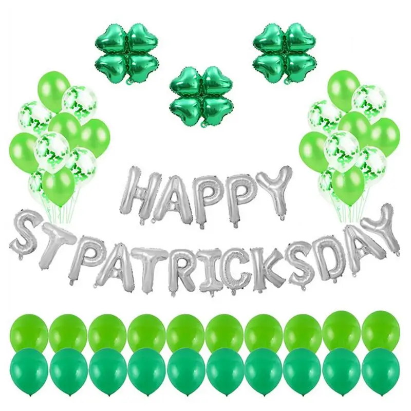 

Four Leaf Shaped Letter Balloon Combination Aluminum Film St. Patrick's Day Supplies Birthday Party Holiday Decoration Products
