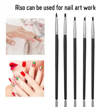 

5pcs Dental Porcelain Teeth Silicone Brush Teeth Stain Remover Nail Art Brush Pen Tools Accessories
