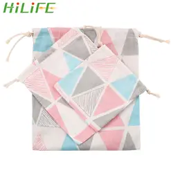 HILIFE Drawstring Tote Bag Организатор набивные ткани хлопок дорожные сумки для носки белье игрушка мешки для хранения всякой всячины Веревка Мешок