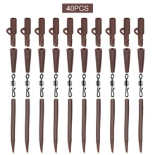 Lixada, 4 комплекта, противозапутывающие рукава, 40 шт., клемма для ловли карпа, рыболовные снасти, безопасные зажимы с булавками, хвостовые резиновые трубки, вращающиеся Вертлюги