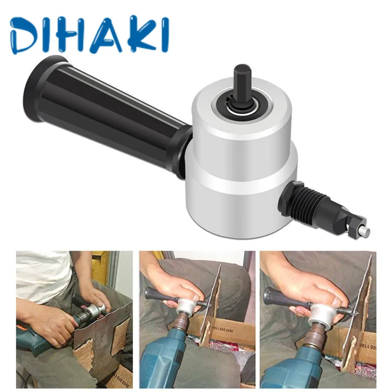 Online Máquina de corte de Metal hoja de doble cabezal cortador de Metal accesorio cortador de taladro eléctrico de Metal ajustable 360 grados