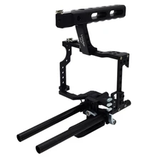 Veledge Vd-07 Rod Rig Dslr Camera Video Cage Kit Stabilizer For Sony Gh4 A7S A7 A7R A7Rii A7Sii Camera Accessories Durable aluminum alloy handheld camera video support kit dslr cage set with follow focus matte box for sony a7s a7 a7r a7rii a7sii gh4