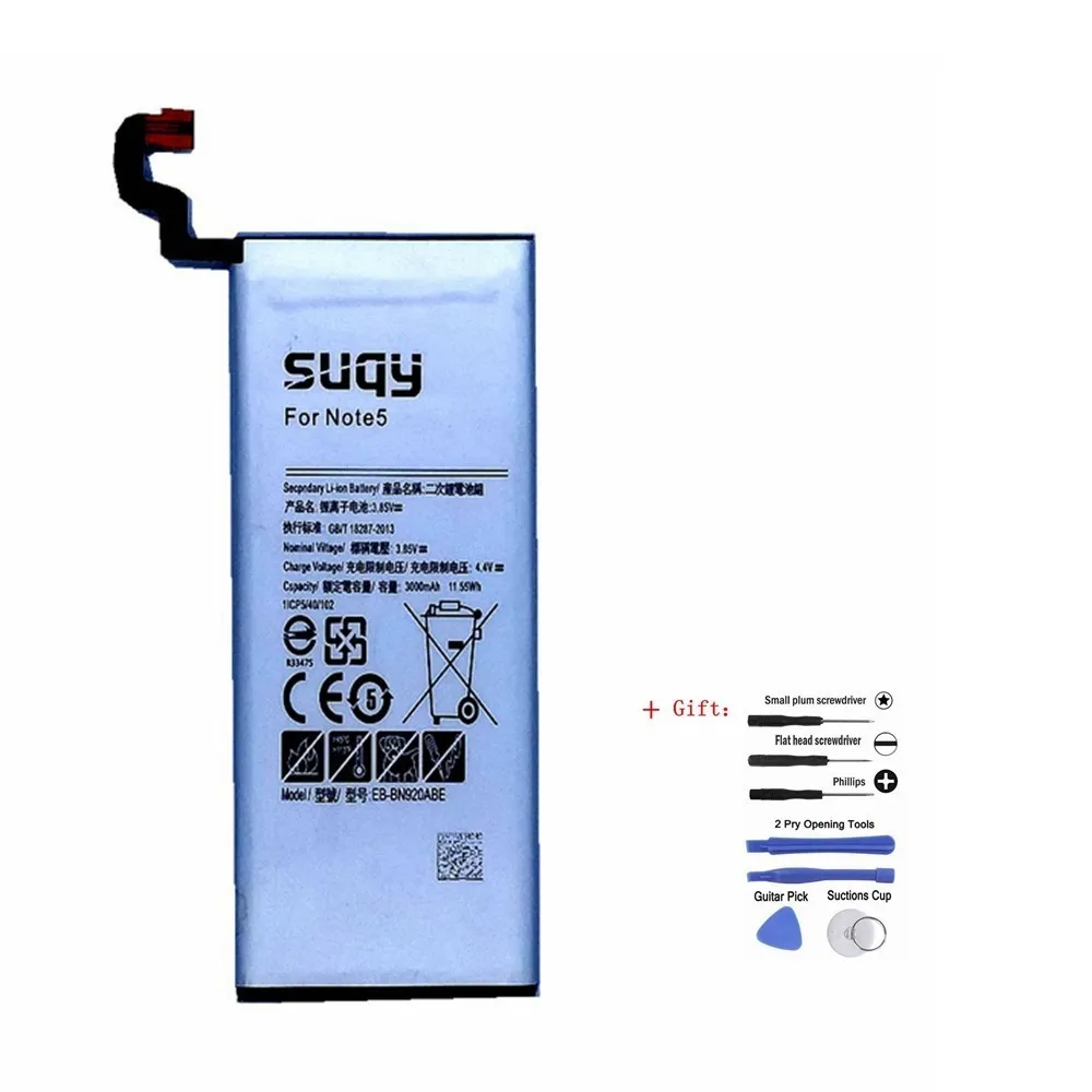 Suqy EB-BN920ABE Phone Battery For Samsung Galaxy Note 5 N9200 N920t N920c SM-N9208 N9208 Replacement Batteries Accumulator Suqy EB-BN920ABE Phone Battery For Samsung Galaxy Note 5 N9200 N920t N920c SM-N9208 N9208 Replacement Batteries Accumulator