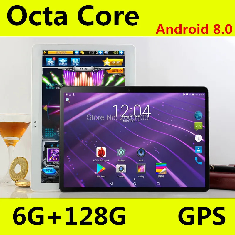 Free Shipping 10 inch Octa Core tablet PC ! 3G 4G LTE Phone Call 6GB RAM + 128GB ROM Dual SIM Google Android 8.0 GPS Pad 10