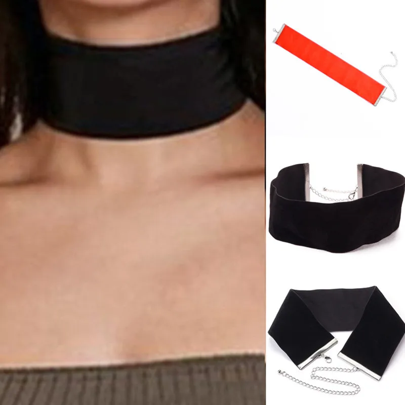 

Soft 1PC 2019 Wide Hot Sale Black Clavicle Necklaces Comfortable Adjustable High Quality Drop Shipping Red White