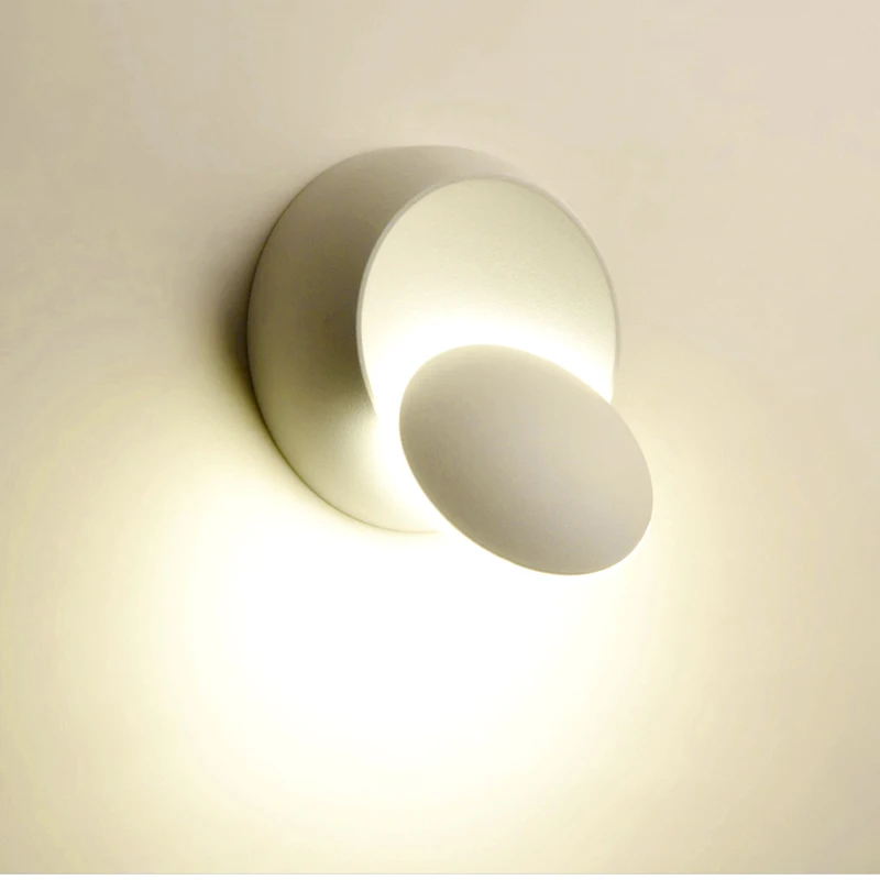 360 Вращающийся светодиодный настенный светильник для помещений Настенный бра современный светодиодный настенный светильник черный белый для дома спальни прикроватный