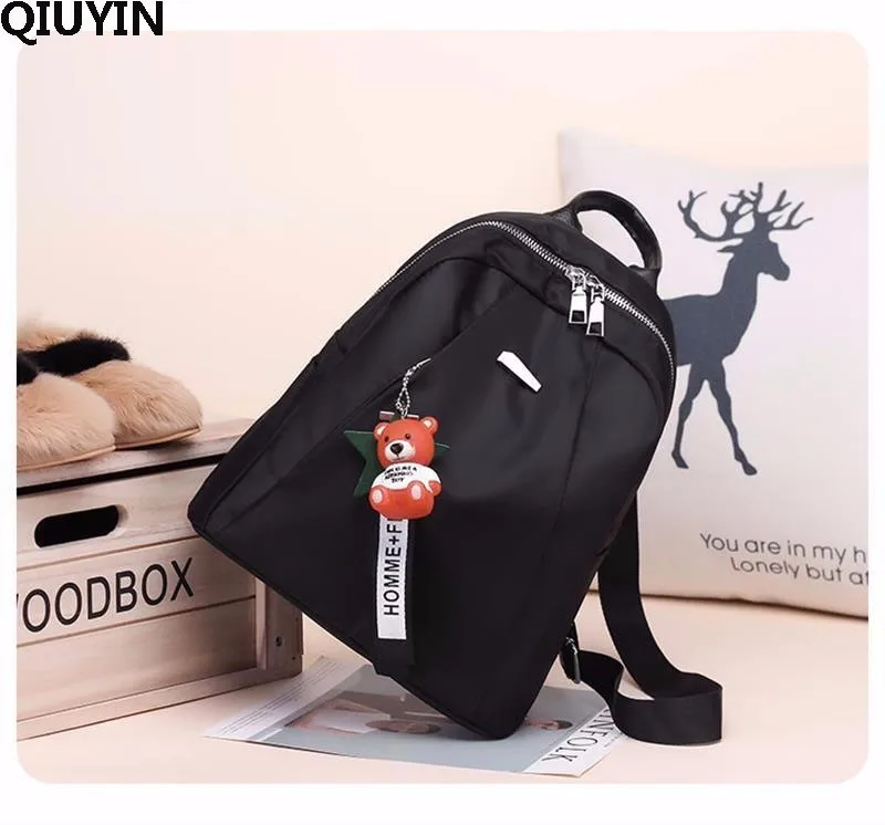 

QIUYIN Women Backpack for Teenage Girls School Bags Large Drawstring Backpacks High Quality PU Leather Black Brown Bag