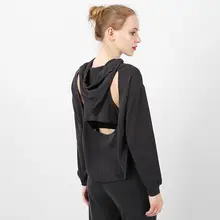 Одежда для йоги, зимняя свободная Спортивная рубашка с длинными рукавами, Женский костюм с капюшоном, топы, одежда для бега, одежда для фитнеса, блузка