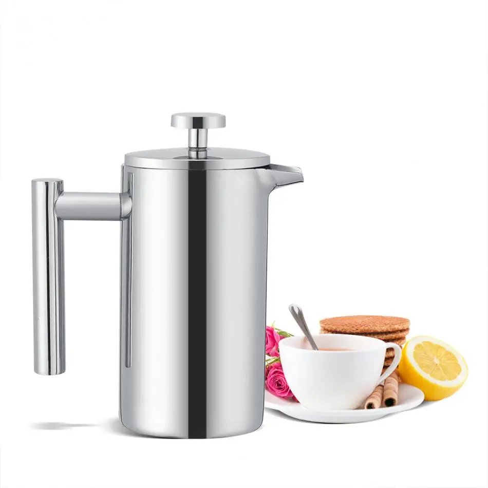 

350ml Stainless steel 304 double layer french presses coffee pot Manual Coffee Tea Maker Pot Filter Baskets Coffee Tool
