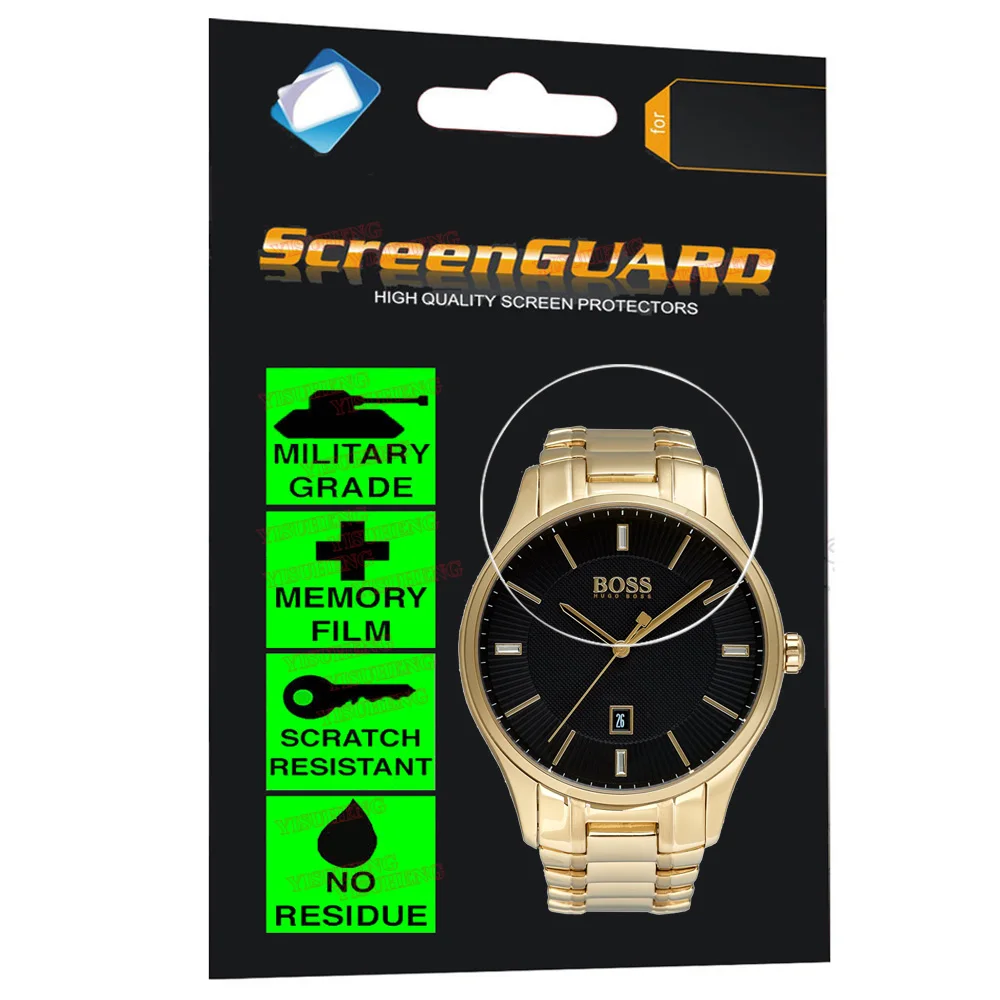 

2 Pack Military Grade Anti-Shock Screen Protector for HUGO BOSS Mesh-Bracelet Watch with Luminova Technology Smart Watch