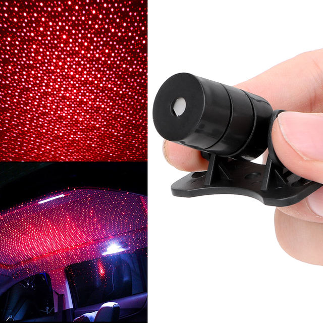 FORAUTO Car Atmosphere Star Lights DJ Music Sound Lamp Starry Projection Voice Control Car Roof Light Interior Decorative Light