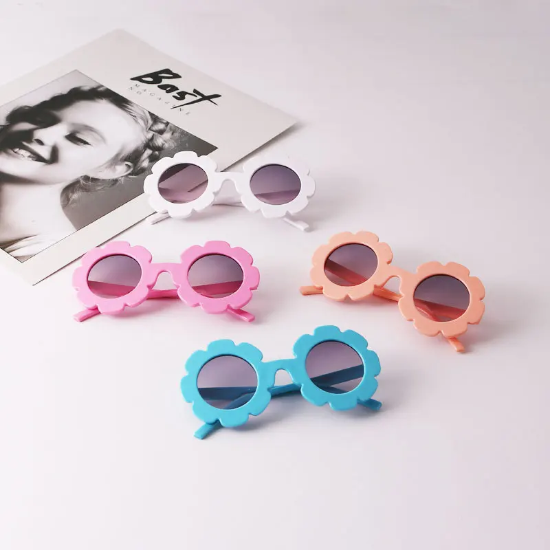

Hot Sun Flower Round Cute kids sunglasses UV400 for Boy girl Lovely baby glasses Children Oculos de sol N554