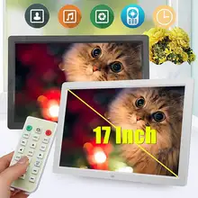 17 дюймов полнофункциональный цифровой фоторамка часы/музыка/видео/видеоплеер с пультом дистанционного управления TFT-LED экран дисплея