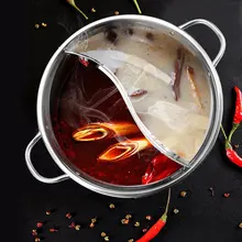 1pc Cooking Pot Stainless Steel Single-Layer Cooking Pot 30cm Double Ear Duck Mandarin Fondue Hot Pot Cooking Pot