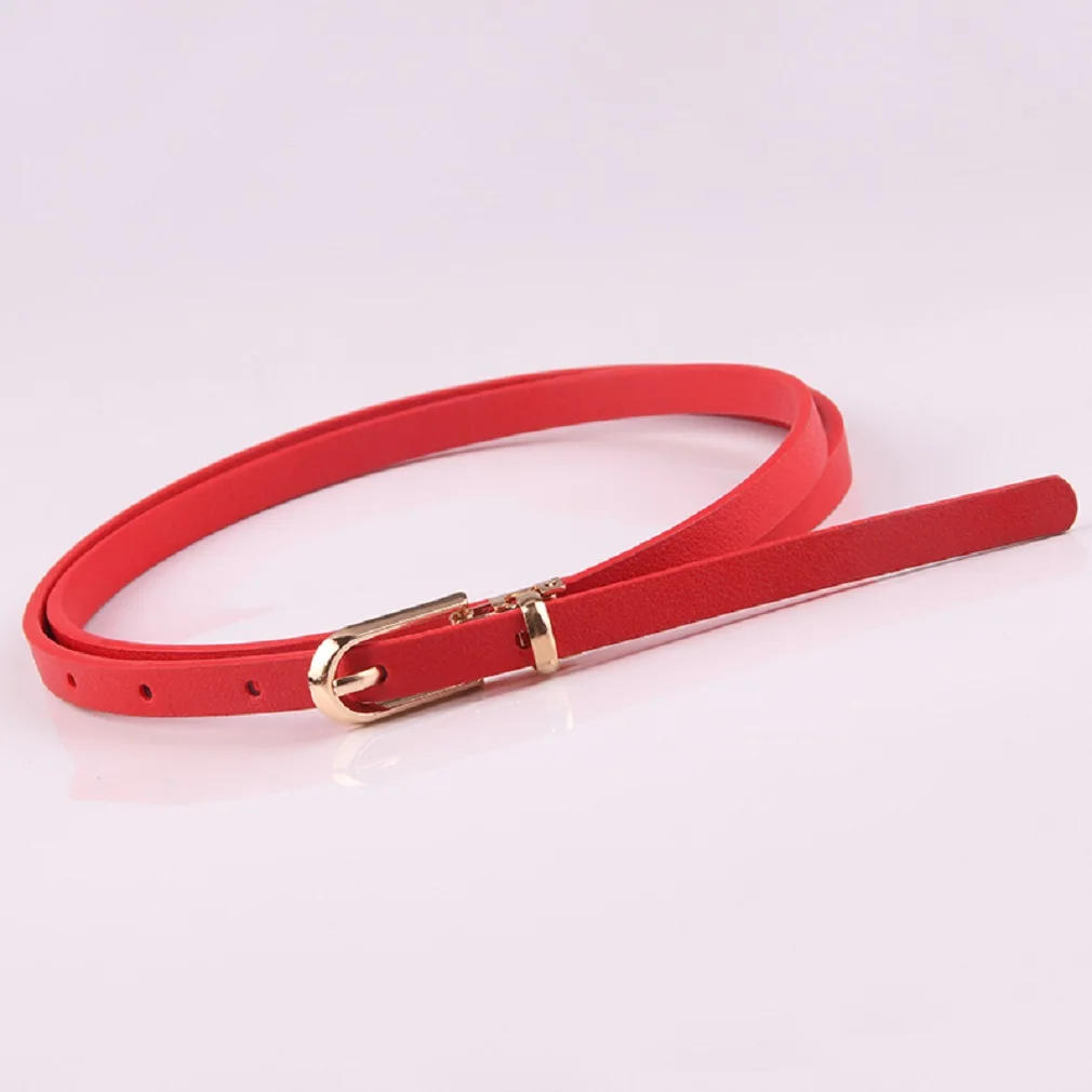 

Women Ladies Skinny Pin Buckle PU Leather Belt Dress Jeans Waistband Decor Female Fashion Belts