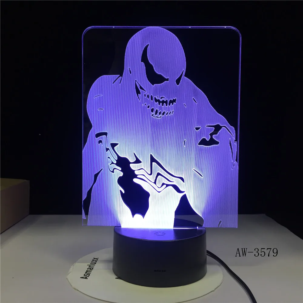 Чудо-яд Figma Модель 3D светодиодный Ночной светильник-иллюзия Сказочный светильник Настольная лампа Мстители подвижная фигура Венома игрушки AW-3579