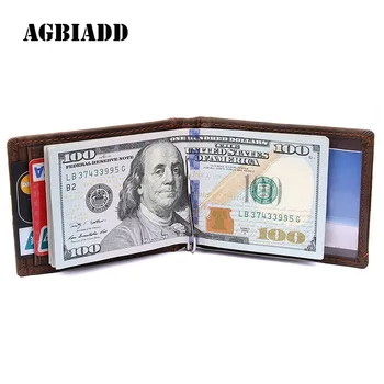 

RFID Blocking Bifold Slim Genuine Leather Thin Minimalist Front Pocket Wallets for Men Money Clip Full Grain Leather 577-50