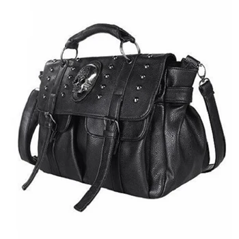 

Shoulder Bag Lady Fashion Bag Designer Punk Skull Rivet Bag All-Match Women's Handbag Black Big Tote Bag