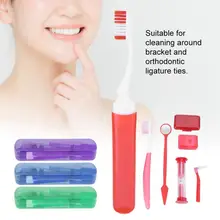 8 шт./компл. Уход за полостью рта электрическая зубная щетка комплект стоматологическое зеркало Палочки зуб для ухода за межзубным пространством щетка зубная нить для чистки Ортодонтическая щеточка Уход Инструменты Набор