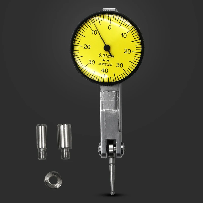 1pc Round Dial Gauge Test Indicator Tool Precision Metric with Dovetail Rails Mount 0-40-0 0.01mm Accurate Measuring Instrument |