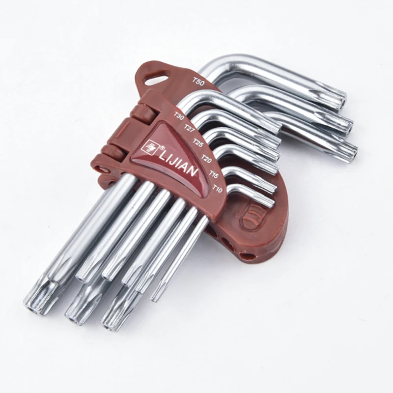 

9Pcs/set Flower Allen Wrench Chromium Vanadium Steel Flower Inner Hexagon Spanner Hex Key Wrench Set Screwdriver hand Tools