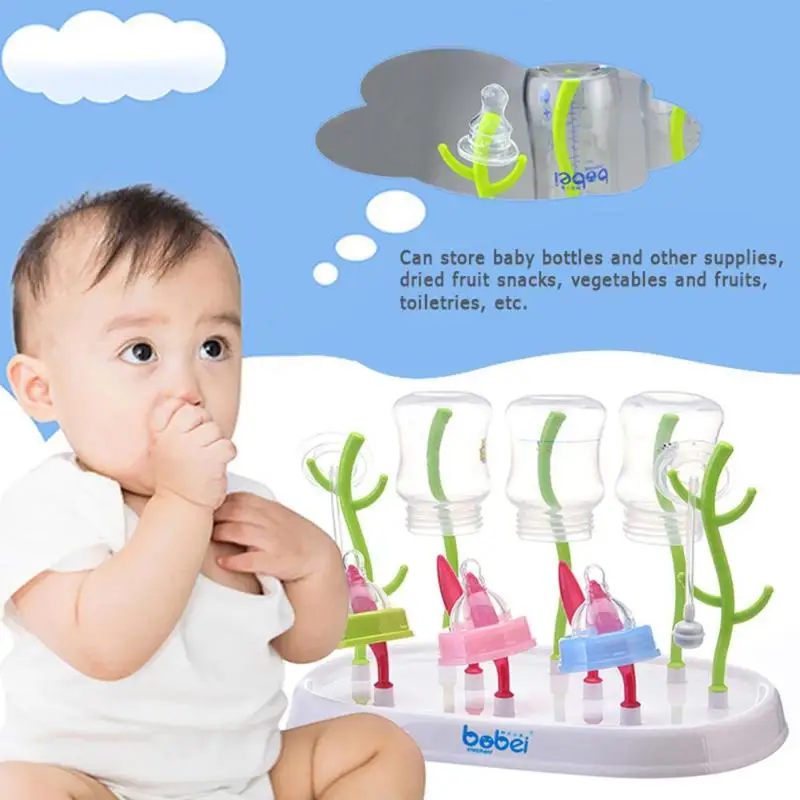 

Convenient Portable Milk Bottles Drying Rack Cleaning Drainer Storage Rack Baby Care Props Light Travel Bottle Rack for Mommy